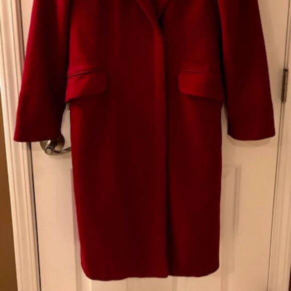 SISLEY: WOMENS RED 'TAGLIA' 100% ITALIAN WOOL COAT-SIZE 42 (MEDIUM) *FANTASTIC* - Picture 2 of 3